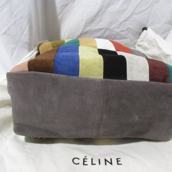 CELINE LARGE HOBO MULTICOLOR RAINBOW Bag Purse Patchwork NEW - Picture 6 of 16